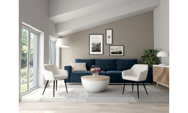 Fauteuils Louna bouclettes et pieds métal