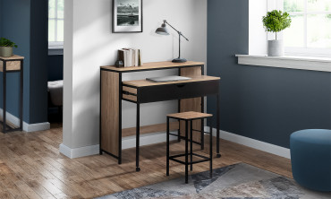 Bureau extensible Manhattan bois et noir