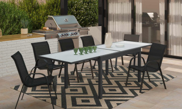 Ensemble repas verre trempé