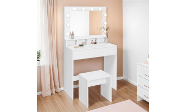 Coiffeuse Zita avec niches LED