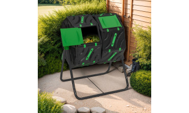 Bac de compostage rotatif double compartiments 140L