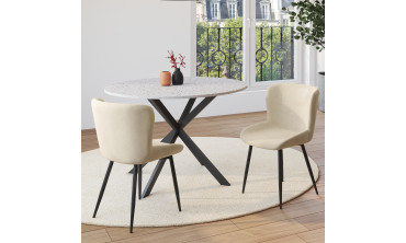 Chaises Taylor en velours et pieds métal