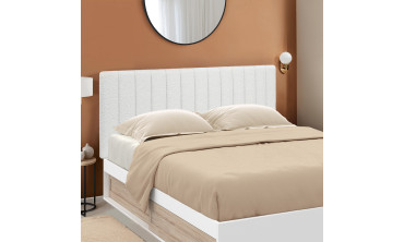 Tête de lit murale Céline en bouclette blanche 160cm