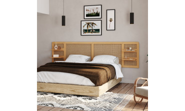 Tête de lit sur pieds Eve en cannage 160 cm