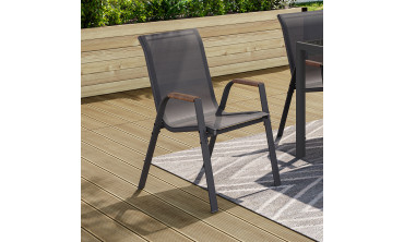 Chaises de jardin Ozéa en textilène et rotin