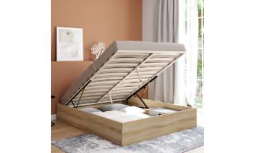 Lit coffre Malta en bois avec sommier 160x200cm