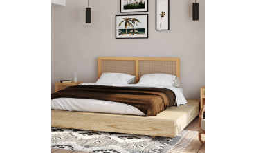 Tête de lit sur pieds Eve en cannage 160cm