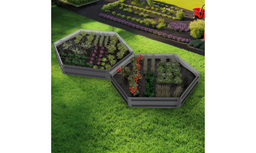 Carrés de potager hexagonaux en métal 120cm - lot de 2