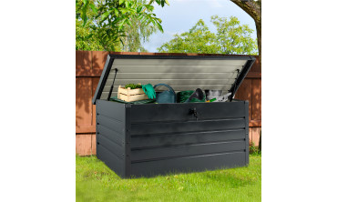 Coffre de rangement pour extérieur gris anthracite en métal 870L