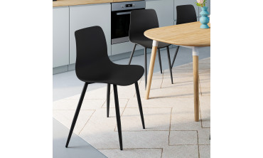 Chaises Nala noires - lot de 6