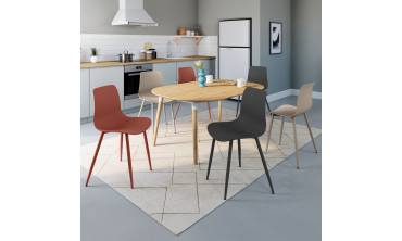 Chaises Nala mix de couleurs : 2x beiges, 2x gris foncé et 2x terracotta - lot de 6