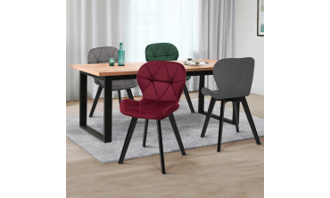 Chaises Daisy en velours mix de couleurs : 1x vert