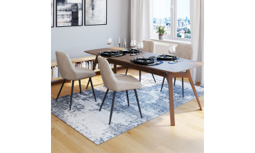 Chaises Olivia assise taupe pieds métal - lot de 4