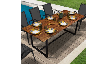 Table extensible bois et acier Acacia