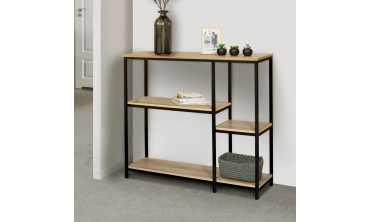 Console d'entrée Memphis avec étagères en quinconce