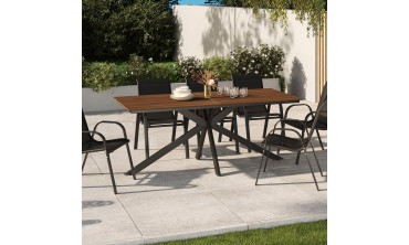 Table de jardin Milazzo en polywood et pieds croisés 190cm