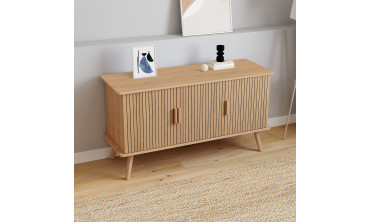 Buffet Faustine 3 portes effet lattes L110cm