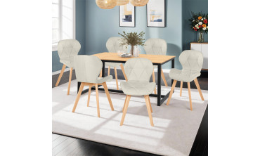 Chaises Gatsby en tissu et pieds bois