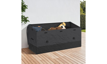 Coffre de rangement pour extérieur gris anthracite avec bâche 600L