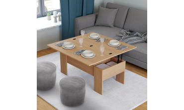 Table basse Albane avec plateau relevable et dépliant