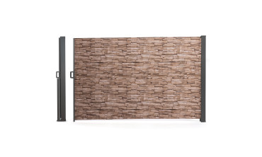 Paravent rétractable occultant 400x180cm motif pierre
