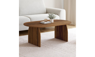 Table basse Japandi effet noyer