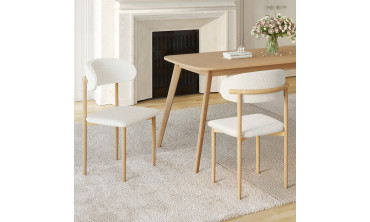 Chaises Callisto en bouclette et pieds métal - lot de 6