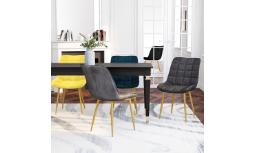 Chaises Melinda en velours mix de couleurs (bleu