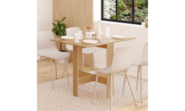 Table à manger dépliable Faustine bois et lattes 103cm