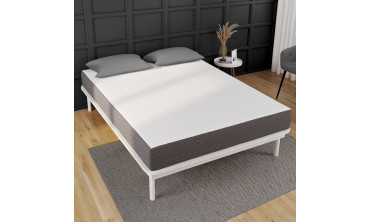 Matelas mémoire de forme épaisseur 20cm blanc et gris 140x190cm