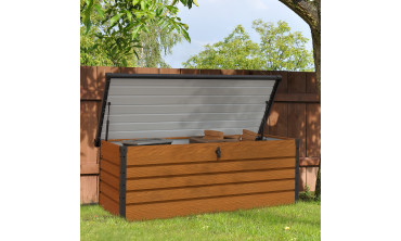 Coffre de jardin métal effet bois 600L