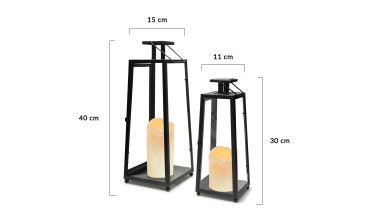 Lanternes solaires Pyramide - lot de 2
